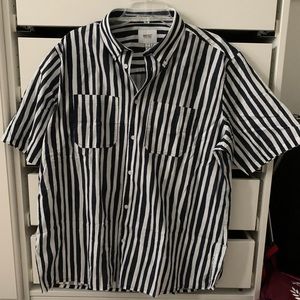 WESC stripy button down shirt shirt sleeve large